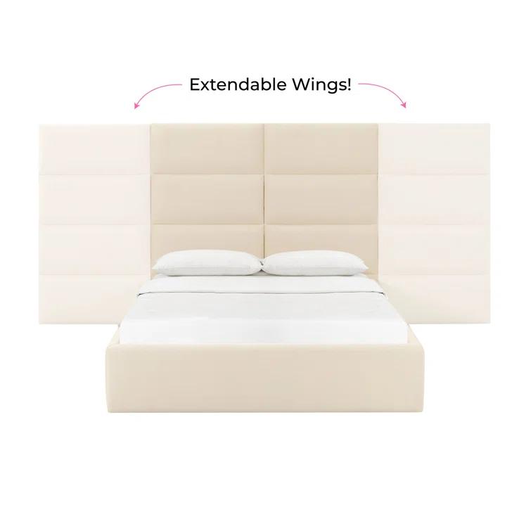 TOV Furniture Eliana Velvet Bed with Wings