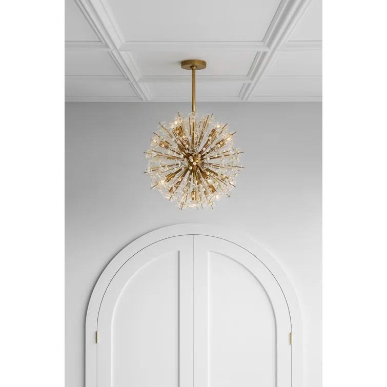 Dickinson Medium Brass and Crystal 17-Light Chandelier