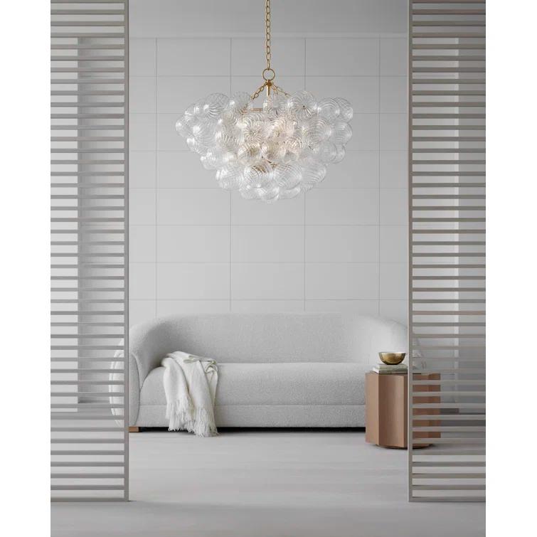 Talia White Swirled Glass 8-Light Candle Chandelier