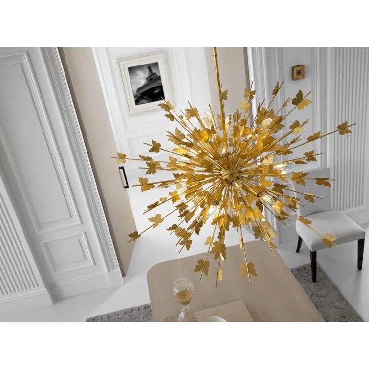 Farfalle Gold Crystal 18-Light Organic Elegance Chandelier
