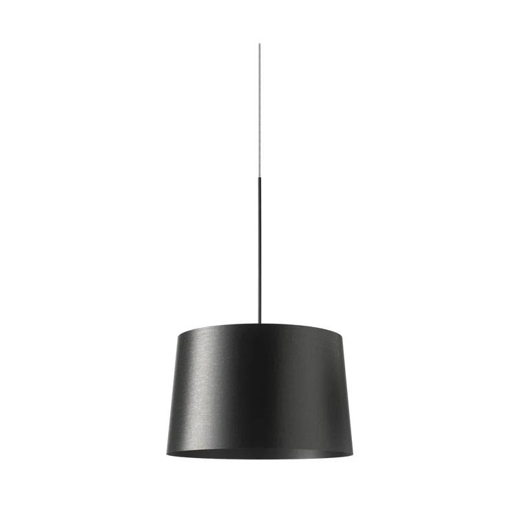 Marc Sadler Inspired Black Drum Shade LED Chandelier with Colorful Glass