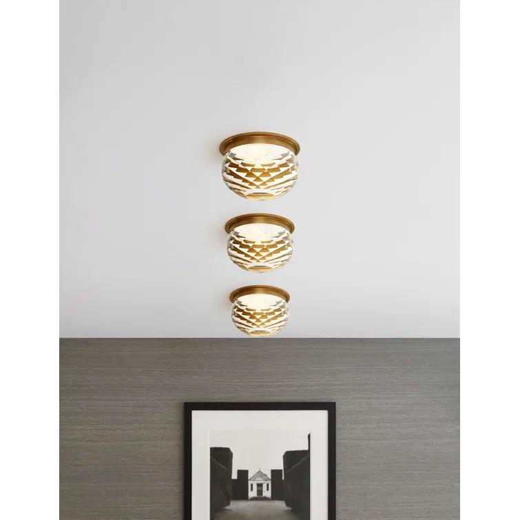 Hillam Elegance 5.5" Crystal & Nickel LED Flush Mount