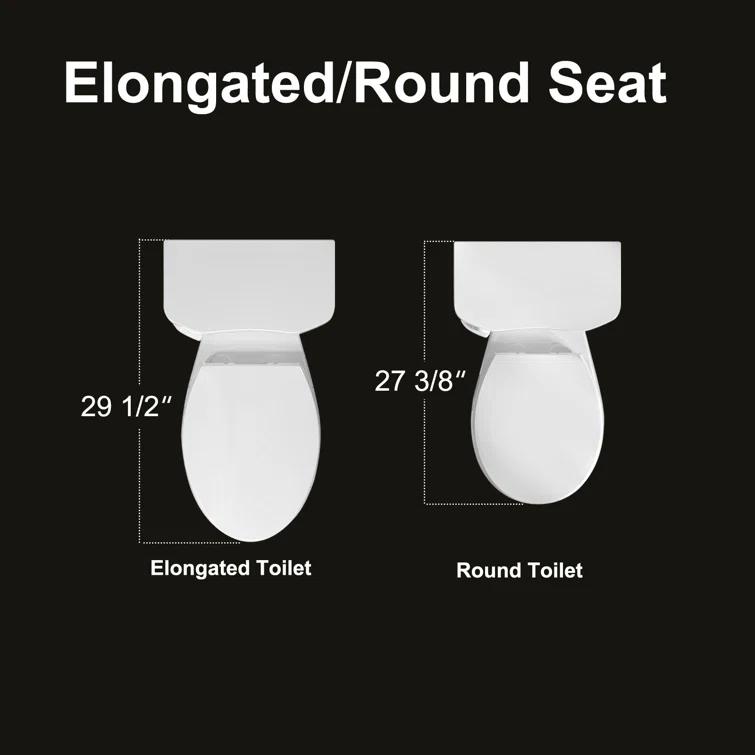 HOROW 1.28 GPF Round Chair Height Floor Mounted Two-Piece Toilet (Seat Included)