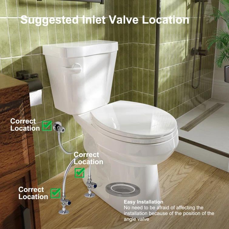 HOROW 1.28 GPF Round Chair Height Floor Mounted Two-Piece Toilet (Seat Included)