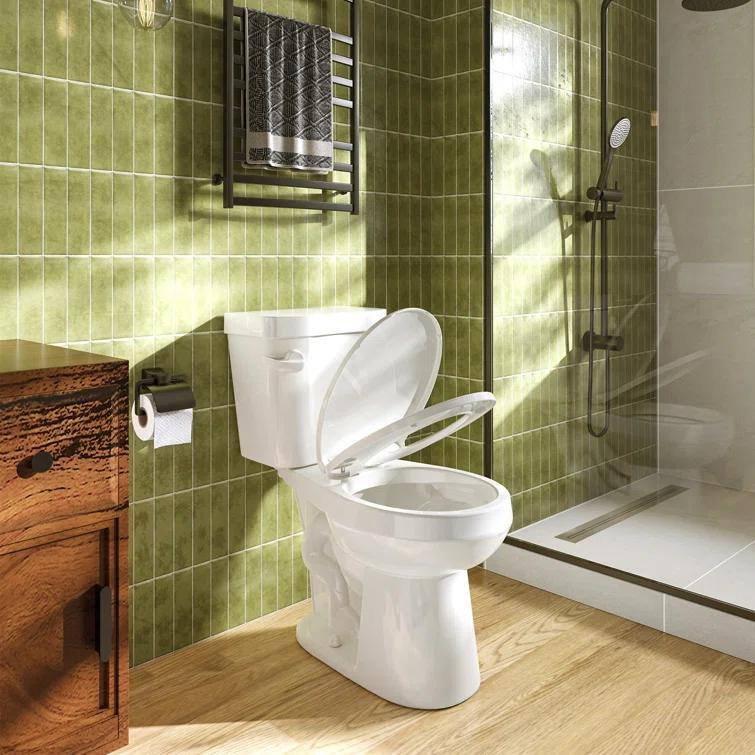 HOROW 1.28 GPF Round Chair Height Floor Mounted Two-Piece Toilet (Seat Included)