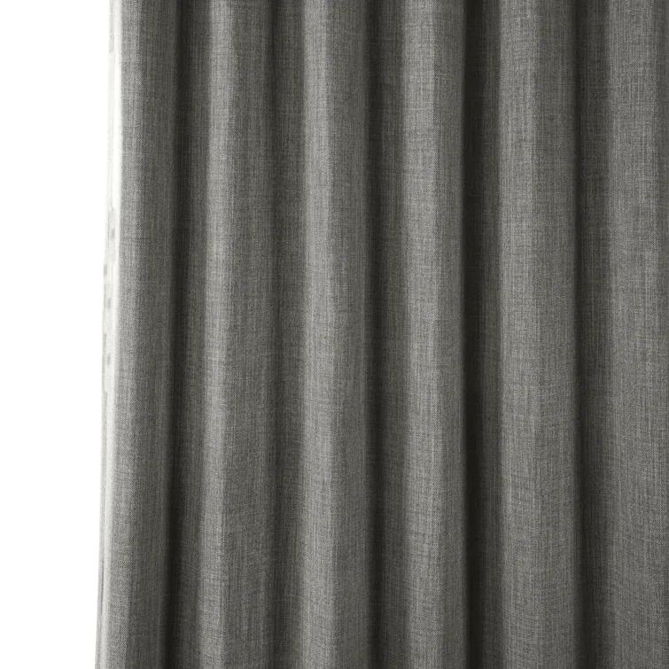 Textured Faux Linen Rod Pocket Room Darkening Curtains for Bedroom & Living Room Curtains - Single Panel Drapes