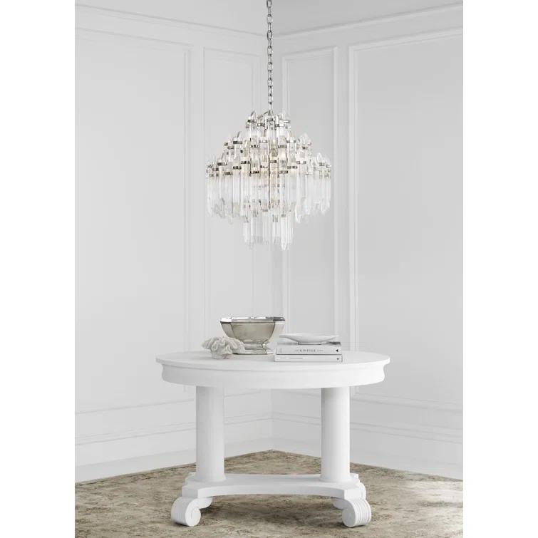 Polished Nickel Crystal Mini Chandelier with Candle Lights