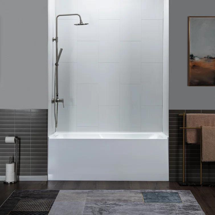 Flint 60'' x 30'' Alcove / Tile In Soaking Acrylic Bathtub
