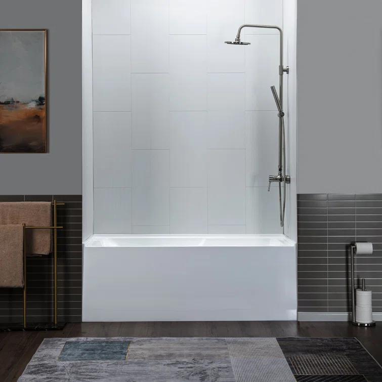 Flint 60'' x 30'' Alcove / Tile In Soaking Acrylic Bathtub