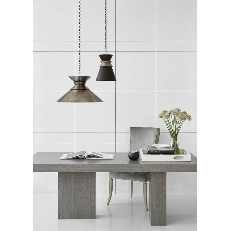 Alborg Antique Brass and Matte White Pendant Light