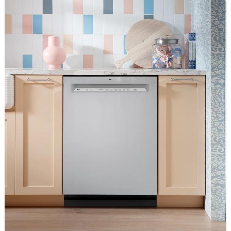 GE Appliances 24" 47 Decibel ENERGY STAR Certified Built-in Front Control Dishwasher with Adjustable Rack and Tall Tub