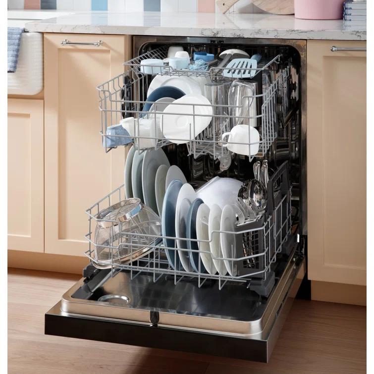 GE Appliances 24" 47 Decibel ENERGY STAR Certified Built-in Front Control Dishwasher with Adjustable Rack and Tall Tub