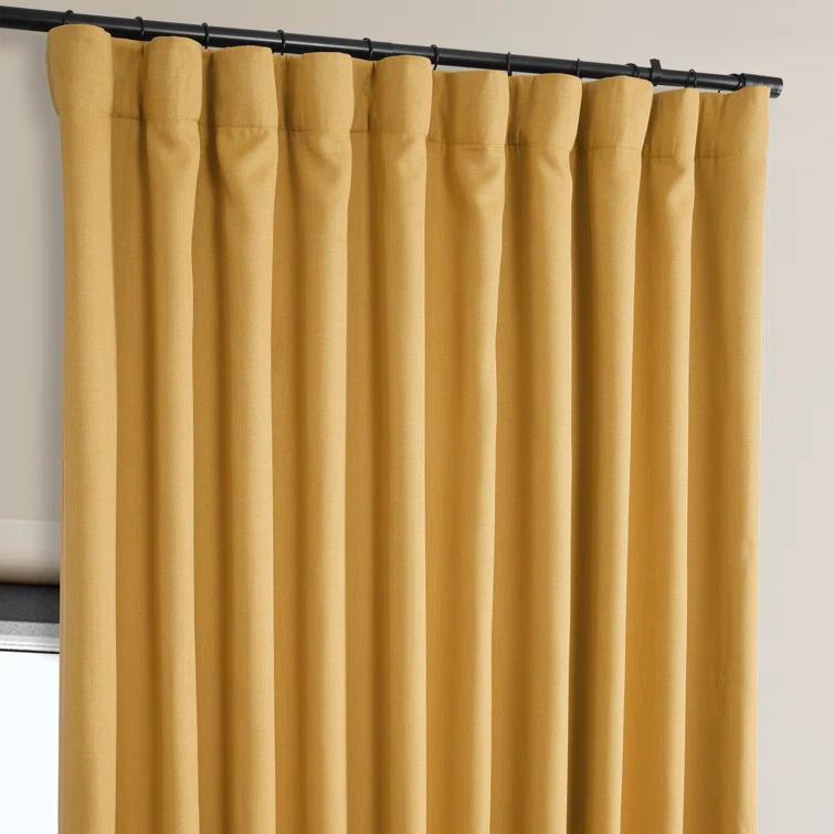 Ottis Textured Faux Linen Rod Pocket Room Darkening Curtains for Bedroom & Living Room Curtains - Single Panel Drapes