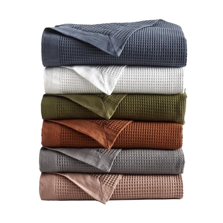 100% Cotton Lightweight Waffle Weave Summer Blanket