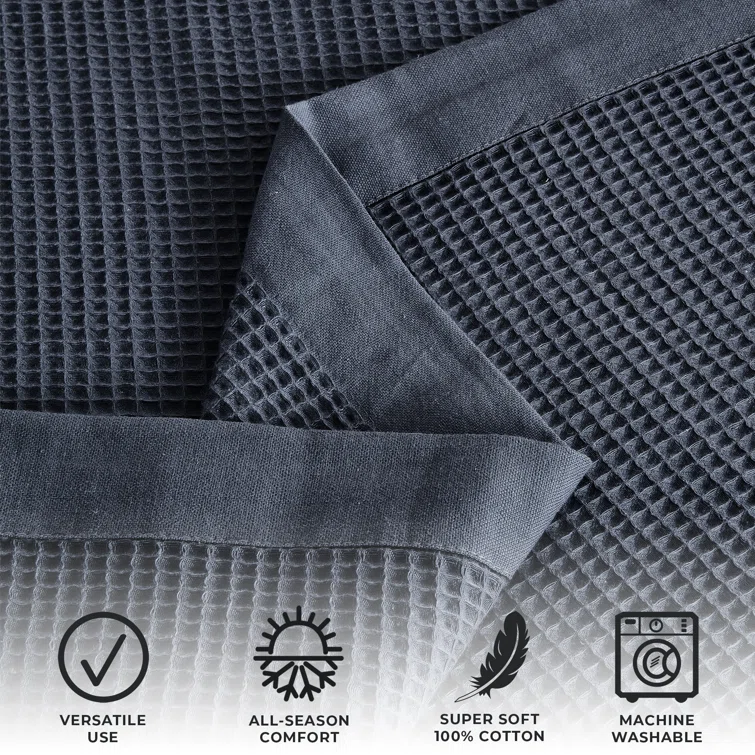 100% Cotton Lightweight Waffle Weave Summer Blanket