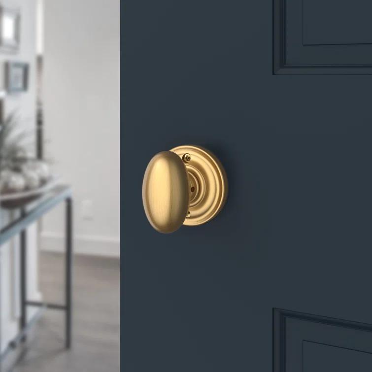 Ellipse Single Dummy Door Knob with Traditional Round Rose