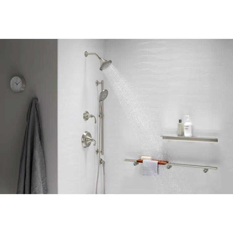Kohler Forte 1.75 gpm Multifunction Wall Mount Showerhead, Three Spray Settings, 5.5" High Pressure Spray Head