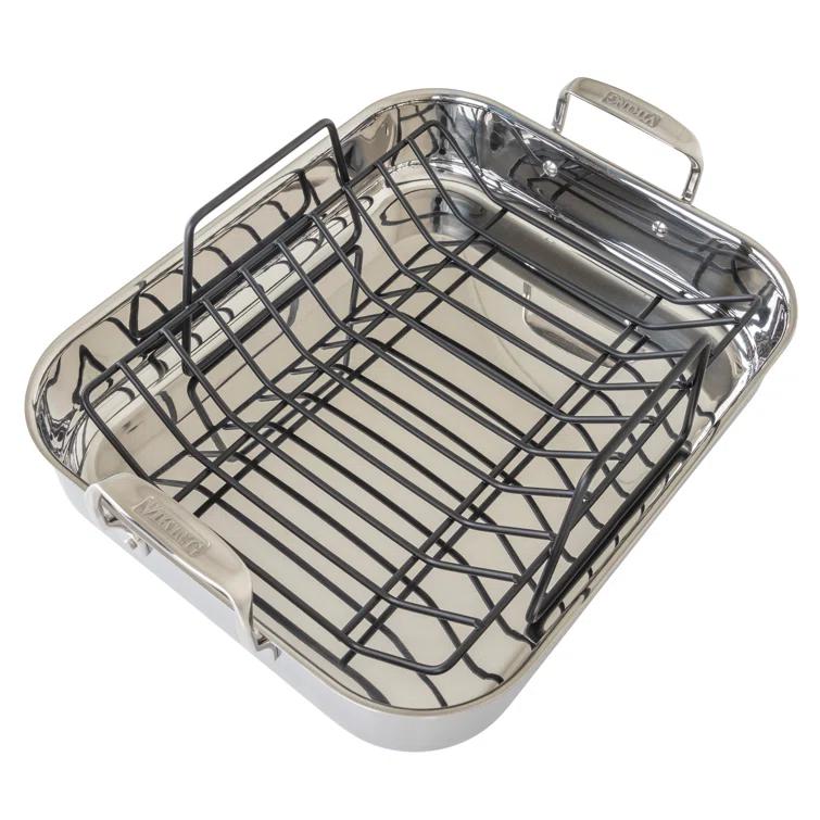 Viking ® 3-Ply Stainless Steel Roasting Pan with Rack and Thermometer Set