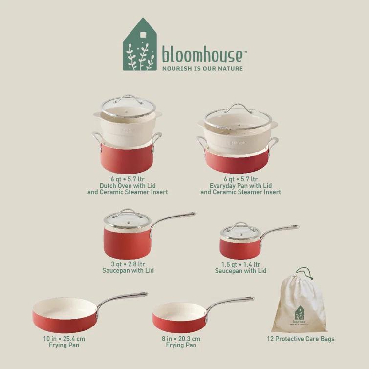 12 - Piece Non-Stick Aluminum Cookware Set