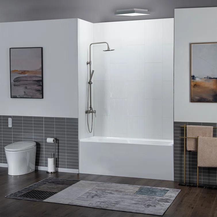 Flint 60'' x 30'' Alcove / Tile In Soaking Acrylic Bathtub