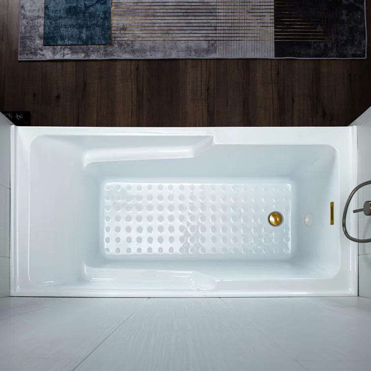 Flint 60'' x 30'' Alcove / Tile In Soaking Acrylic Bathtub