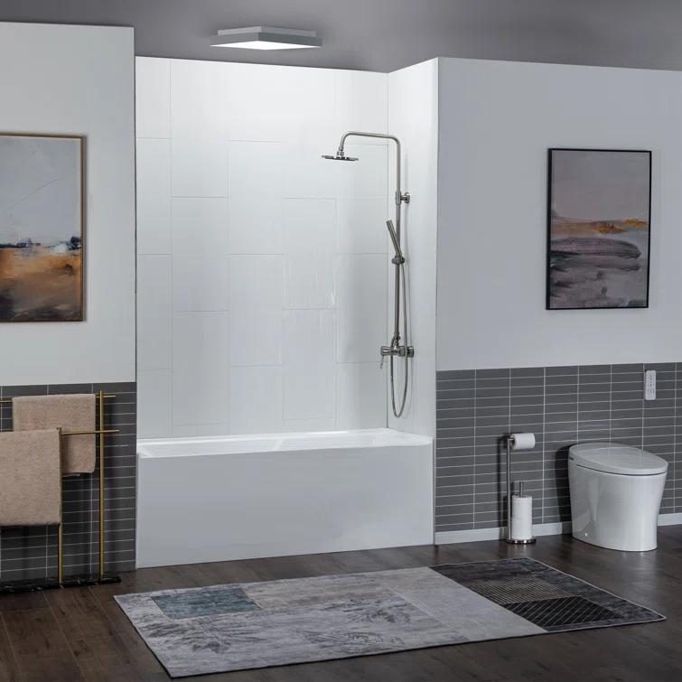 Flint 60'' x 30'' Alcove / Tile In Soaking Acrylic Bathtub