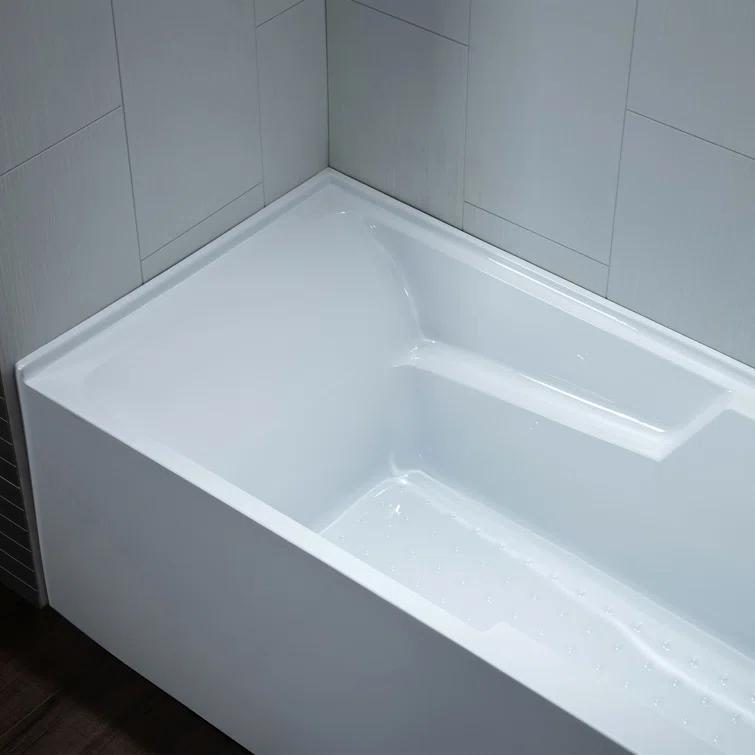 Flint 60'' x 30'' Alcove / Tile In Soaking Acrylic Bathtub