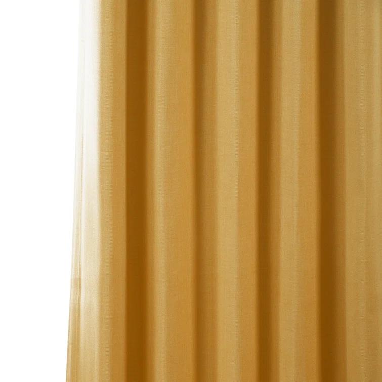 Ottis Textured Faux Linen Rod Pocket Room Darkening Curtains for Bedroom & Living Room Curtains - Single Panel Drapes