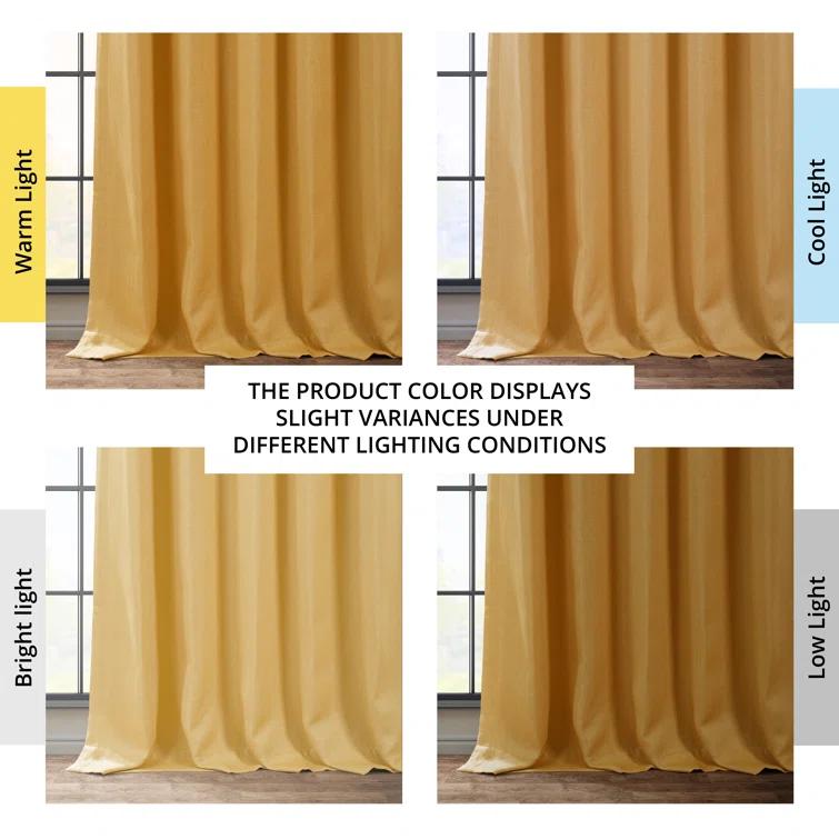 Ottis Textured Faux Linen Rod Pocket Room Darkening Curtains for Bedroom & Living Room Curtains - Single Panel Drapes