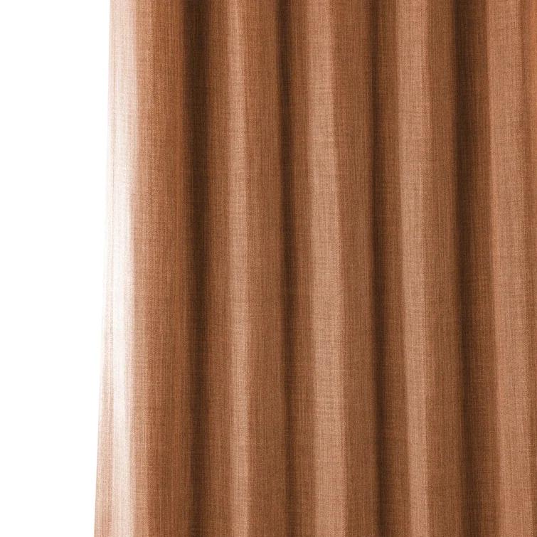 Ottis Textured Faux Linen Rod Pocket Room Darkening Curtains for Bedroom & Living Room Curtains - Single Panel Drapes