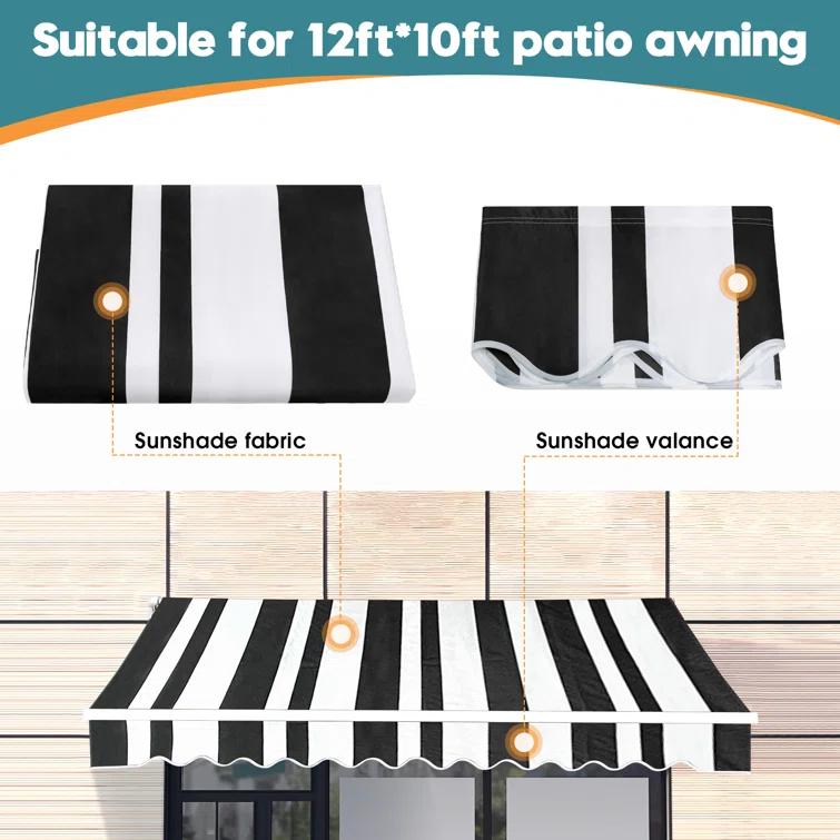 Patio Awning Fabric Replacement Sunshade Canopy for Retractable Awnings