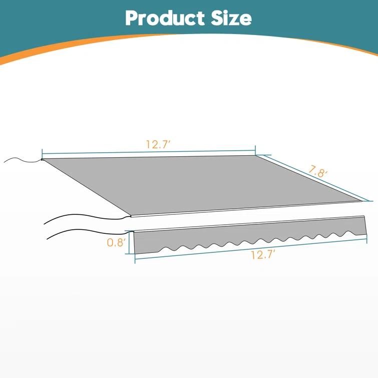 Manual Retractable Patio Door Window Awning Sunshade Shelter Outdoor Canopy