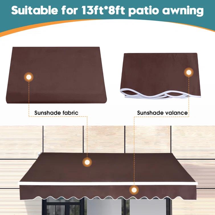 Manual Retractable Patio Door Window Awning Sunshade Shelter Outdoor Canopy