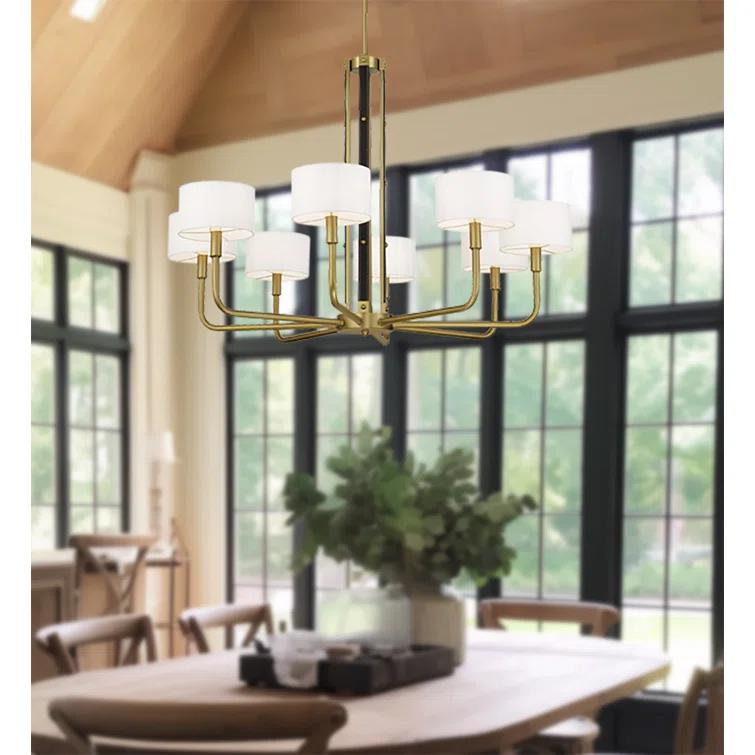Minka Lavery Minka Lavery Chelsea Soft Brass With White Silk Chandelier