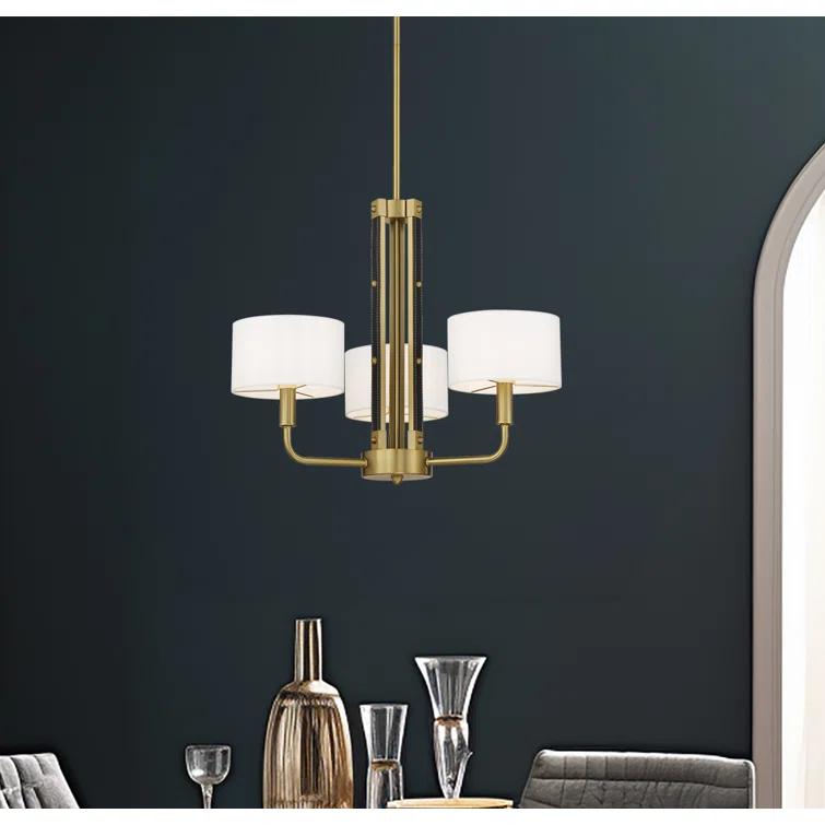 Minka Lavery Chelsea Soft Brass With White Silk Chandelier