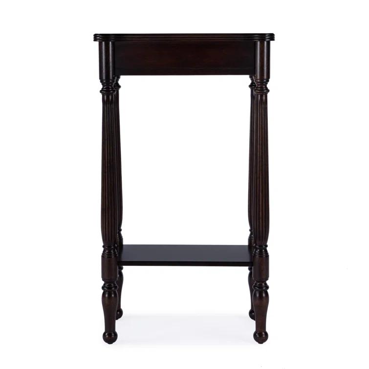 Whitney Rubbed Black Wood Console Table with Storage