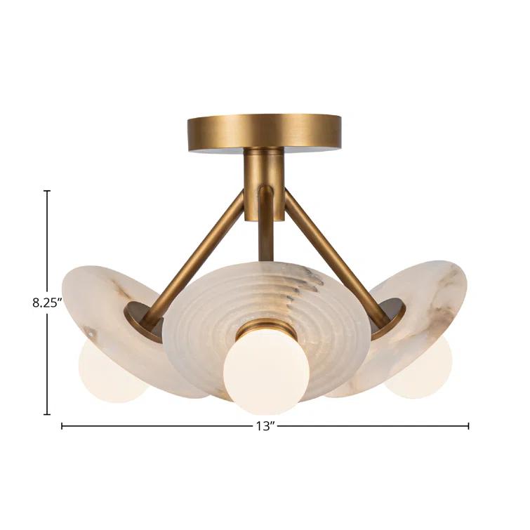 Dahlia Glass Semi Flush Mount