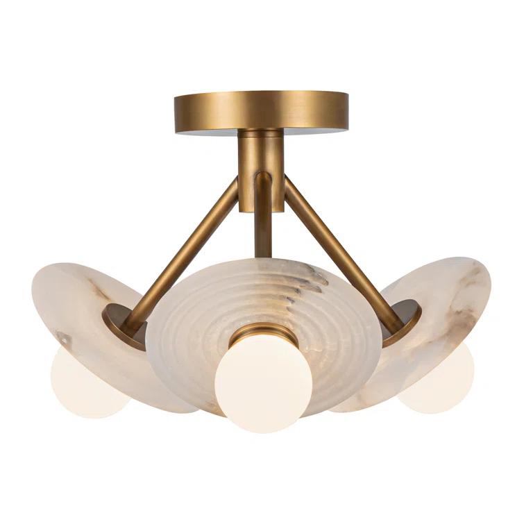 Dahlia Glass Semi Flush Mount