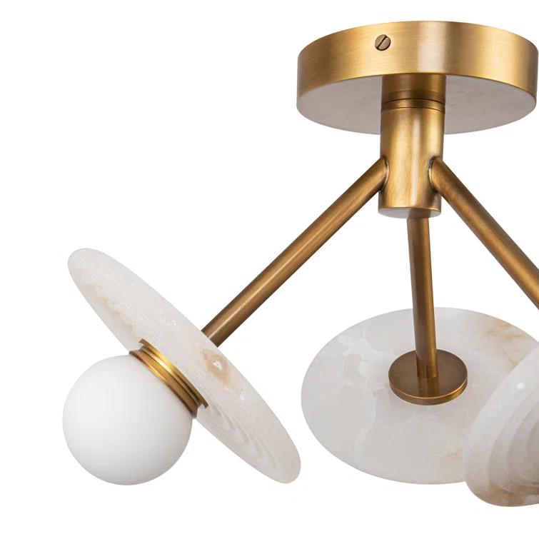 Dahlia Glass Semi Flush Mount
