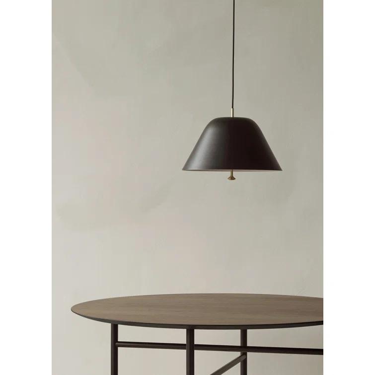 Round Dark Stained Oak Scandinavian Dining Table for Eight