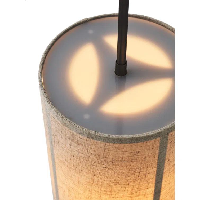 Hashira 23.6" Black and Bronzed Brass Single Cylinder Pendant