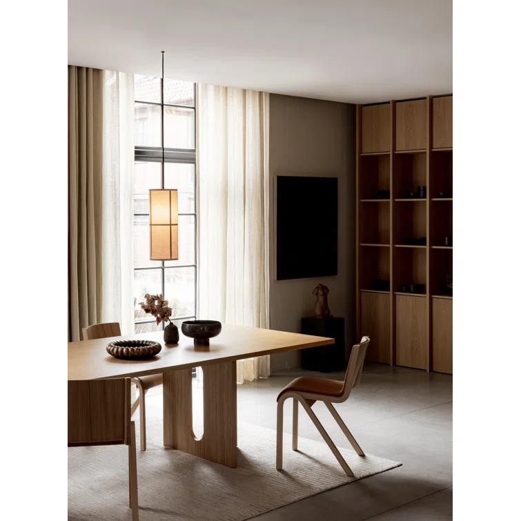 Bronzed Brass Drum Pendant Light with Raw Fabric Shade