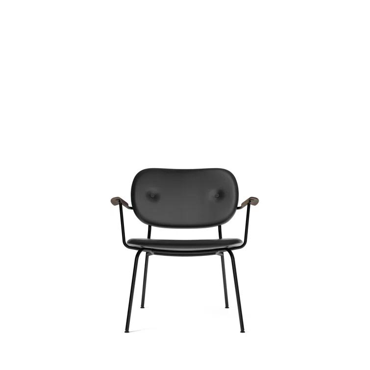 Sleek Geometric Black Metal Co Armchair with Optional Veneer Armrests