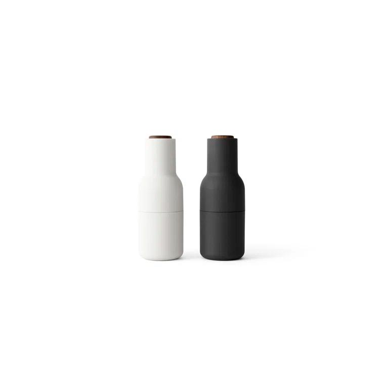 Carbon and Ash Wood and Plastic Salt and Pepper Grinder Set