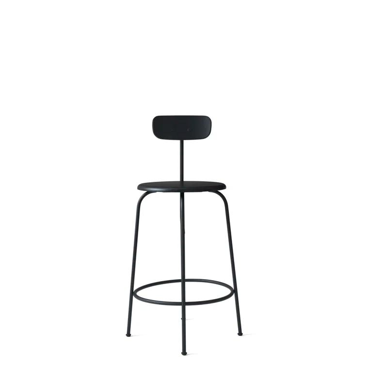 Afteroom Minimalist Black MDF & Powder-Coated Steel Counter Stool