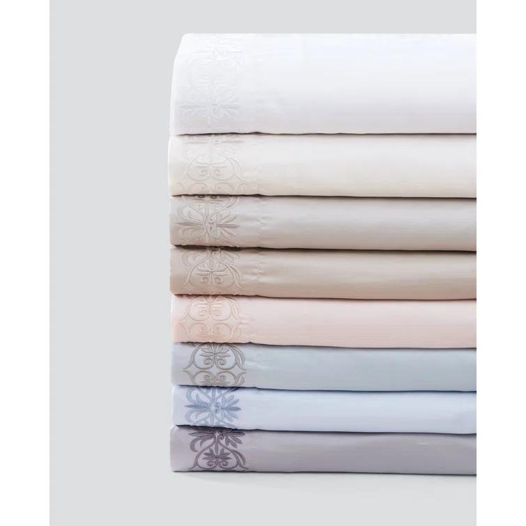 Soft Peach Cotton Embroidered Standard Pillowcase Set