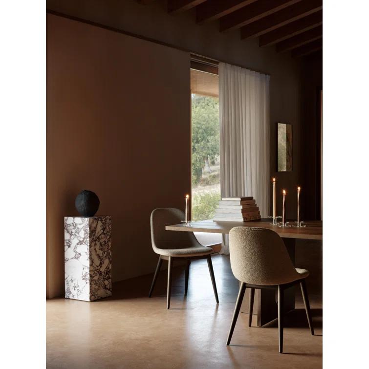 Black Oak & Gray Acrylic Side Chair with Solid Wood Legs