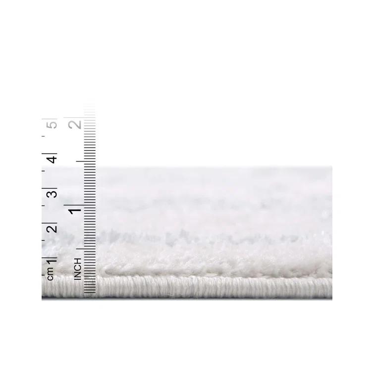 Glam Geometric White Silver Area Rug
