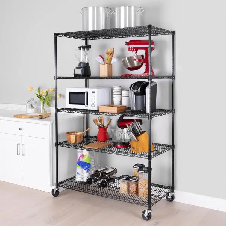 UltraDurable 24" D 5-Tier NSF-Certified Steel Shelving with Wheels
