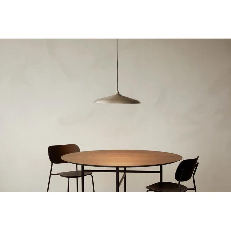 Round Dark Stained Oak Scandinavian Dining Table for Eight